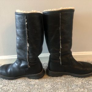 Ugg tall black leather waterproof boots size 7